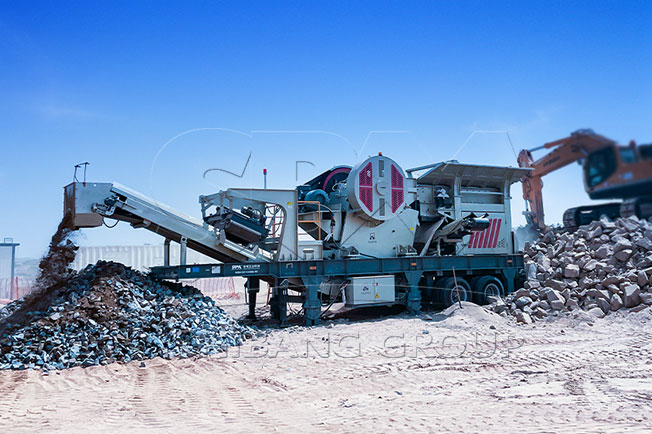 Tire-Type mobile crusher used in quarry