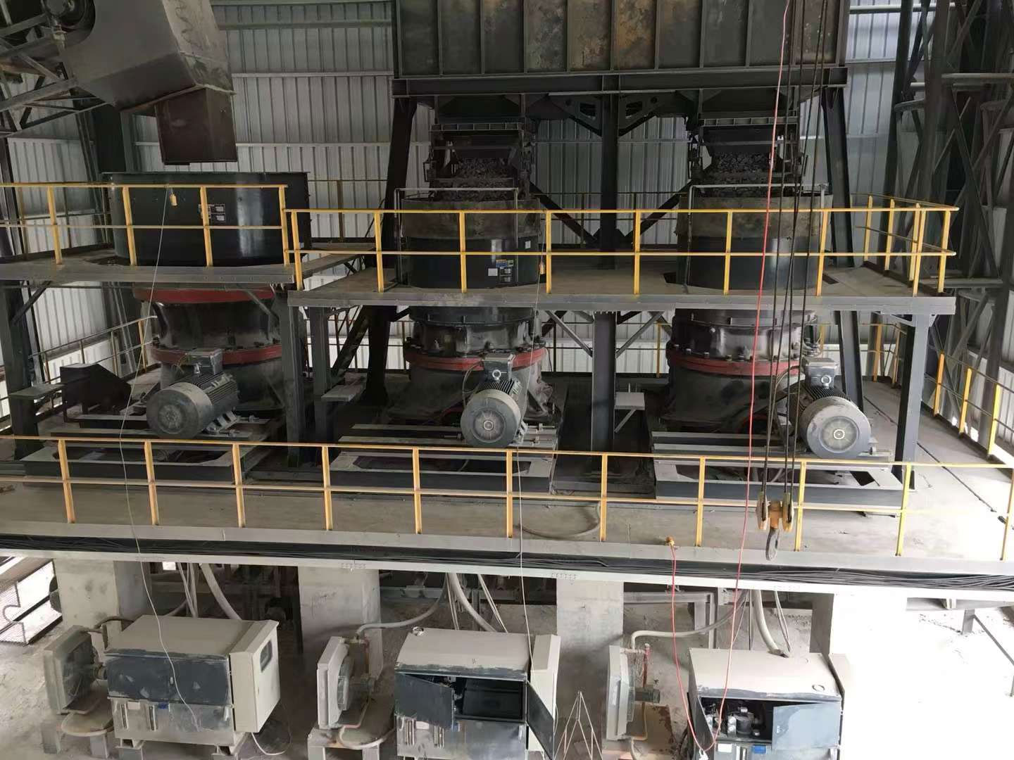 Singal cylinder cone crusher (as secondary and third crushed process) used in basalt quarry